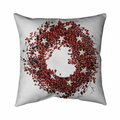 Begin Home Decor 20 x 20 in. Red Berry Wreath-Double Sided Print Indoor Pillow 5541-2020-HO22